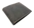 Produktbild: Herren Geldbörse aus echtem Leder mit RFID-Schutz – Vintage Vollrind-Hunterleder, dunkelbraun | Portemonnaie mit 2 Scheinfächern, Münzfach, 7 Kartenfächern (inkl. 3 im Scheinfach), Handarbeit