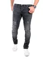 Produktbild: Reslad Jeans Herren Destroyed Look Slim Fit Denim Strech Jeans-Hose RS-2062 Schwarz W34 / L34