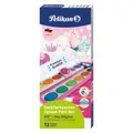 Produktbild: Pelikan Deckfarbe, -farbkasten Farbkasten K12 Pink/Glitzer inkl. Deckweiss, 12 Farben (701600)