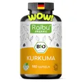 Produktbild: BIO Kurkuma Kapseln hochdosiert - 180 Curcuma Kapseln hochdosiert, 3000mg pro Tagesdosis - Hoher Curcumin Gehalt, in Deutschland produziert - Vegan kurkuma kapseln hochdosiert - Raibu