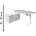 Produktbild: Kerkmann Schreibtisch Move 1, 2160, lichtgrau, mit Sideboard, elektrisch verstellbar, 160 x 102cm