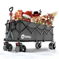 Produktbild: Sekey XXXL Bollerwagen Faltbar 300L 200KG Belastbar, Faltbarer Bollerwagen 17x10 cm Extra Breite Reifen Alle Gelände, Patentiert Klappbar aus Vier Richtungen, XXXL-Super 4013, Anthrazit
