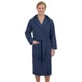 Produktbild: Laynenburg Herrenbademantel Bademantel Herren mit Kapuze aus 100% Baumwolle Frottee, mit Gürtel, aufgesetzten Taschen, Waden-lang für Spa, Sauna, M-XXXL blau XXXL