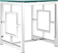 Produktbild: Leonique Beistelltisch Robin, Beistelltisch, quadratisch, Silber, Glas, Chromgestell, 50x50x53