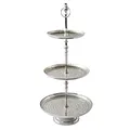 Produktbild: Riess Ambiente Elegante Etagere Orient 65cm Silber Hammerschlag Design mit DREI Etagen Servierständer Obstschale 3 Ablagefächer
