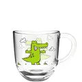 Produktbild: Leonardo Bambini Glas-Tasse, Kinder-Becher aus Glas mit Tier-Motiv, spülmaschinengeeignete Tee-Tasse, Krokodil grün 1 Stück, 280 ml, 022900