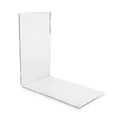 Produktbild: 10 Stk. Buchstütze ECO (7.0 bis 8.5 x 14.0 x 14.0 cm) Winkelbuchstütze/Buchhalter für kleine Bücher/Taschenbücher CDs aus original PLEXIGLAS® (10er Pack)