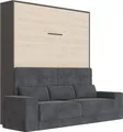 Produktbild: SMARTBett Schrankbett M1 140x200 Vertikal Antraciet/Kaiser Eiche mit Sofa