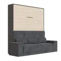 Produktbild: SMARTBett Schrankbett M1 140x200 Vertikal Antraciet/Kaiser Eiche mit Sofa