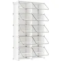 Produktbild: Songmics Schuhregal Steckbar mit 10 Fächer 156 cm x 83 cm x 32 cm Weiß