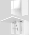 Produktbild: Milionmeblicom Badezimmerschrank Laura Hängeschrank Badezimmermöbel Klappbarer Badezimmer Wandschrank Teleskopöffnung Weiß Glänzend 39 x 60 x 23 cm