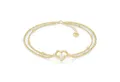 Produktbild: SERASAR Fußkette Fußkettchen aus Sterlingsilber [Heart] (1-tlg), Ladies Heart Symbol Anklet in 925 Sterling Silver, 18k Gold Plating