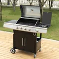 Produktbild: Royal Gourmet 4+1 Brenner Gasgrill Camping Grillwagen für Outdoor BBQ Schwarz