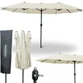 Produktbild: XXL Doppelsonnenschirm 450cm x 260cm mit Handkurbel