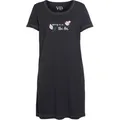 Produktbild: Sleepshirt VIVANCE DREAMS, Damen, Gr. 36/38, N-Gr, schwarz, Single Jersey, Obermaterial: 50% Baumwolle, 50% Viskose, unifarben, bequem kurz, Rundhals, Kleider Sleepshirt