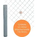 Produktbild: Volierendraht 4-Eck Maschendraht 1,0 x 10m 19x19 mm Gartenzaun Zaun verzinkt