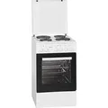 Produktbild: Bomann® Backofen 50cm mit Herd | Elektroherd freistehend 50 cm mit 4 Kochplatten | Standherd mit Ofen 48L | Ober-/Unterhitze | 40°C - 240°C | in... - Weiß