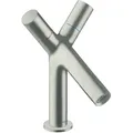 Produktbild: hansgrohe AXOR Starck 2-Griff Waschtischarmatur 80 mit Zugstangen-Ablaufgarnitur, 10030800, Farbe: Stainless Steel Optic