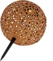 Produktbild: Solar LED Metallkugel Outdoor Dekoleuchte mit Erdspieß Blumenmuster warmweiß