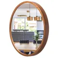 Produktbild: STOLARNIA PIKA Spiegel Rund Holz Rustikal - Wandspiegel mit Holzrahmen (∅47 cm) - Runder Bad Spiegel für Badezimmer, Flur, Wohnzimmer, Schlafzimmer - Stilvoller 50 cm Badspiegel LEJA