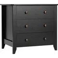 Produktbild: Costway Kommode mit 3 Schubladen Schwarz 71 x 46 x 66 cm