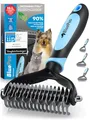 Produktbild: BluePet UnterwollToll Hundebürste langhaar & Katzenbürste langhaar I Unterwollkamm entfernt Unterwolle & Verfilzungen I Deckhaarschutz & Knoten Entfernen I Unterfellbürste für Fellwechsel