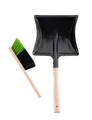 Produktbild: Garronda Kehrschaufel Set mit Metallschaufel mit Holzgriff und Handfeger aus Holz und Synthetik Kehrblech Kehrbesen für Haushalt GD-0010 (Schwarz/Grün + Schwarz)