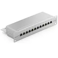 Produktbild: deleyCON CAT6a Patchpanel 12 Port Netzwerk LAN Verteilerfeld 10 Zoll Rackeinbau