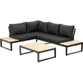 Produktbild: Greemotion Lounge-Set Rio, mit Teakholz-Teilen Schwarz Holz - Grau