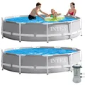 Produktbild: INTEX Frame Swimming Pool mit Pumpe 366x76cm Schwimmbecken Stahlrohrbecken