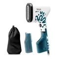 Produktbild: Tefal Pure Pop Home & Travel Dampfbürste, 20 g/Min. Dampfabgabe, in 15 Sek. einsatzbereit, Pad-System, sicheres Dampfglätten, zuhause/unterwegs, 2 Wassertanks, Alpenblau, DT2040E1