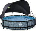Produktbild: EXIT Stone Pool ø360x76cm mit Filterpump und Sonnensegel - grau