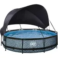 Produktbild: EXIT Stone Pool Grau ø 360 x 76 cm m. Filterpumpe u. Sonnensegel