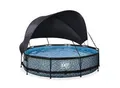 Produktbild: EXIT Frame Pool ø360x76cm mit Filterpumpe und Sonnensegel, versch. Ausführungen