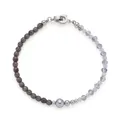 Produktbild: JEWELS BY LEONARDO Armband Clip & Mix Manon • Arm-Schmuck aus silberfarbenem Edelstahl • grau-blaue Glasperlen und dunkelblaue Perlen aus Catseye • 19 cm Länge • Schmuck Geschenk für Frauen • 025566