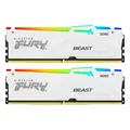 Produktbild: Kingston FURY Beast RGB Weiß 64GB Kit (2x32GB) DDR5-6000 EXPO DIMM Arbeitsspeicher, CL30-36-36, 1.4V KF560C30BWEAK2-64