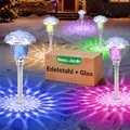 Produktbild: BEAU JARDIN 8er Set Solarlampen Gartenbeleuchtung [Energieklasse A+] – Solarleuchten für Außen mit 3 Farbmodi, Wasserdicht & Winterfest, Edelstahl – Dekolichter für Rasen, Terrasse, Wege