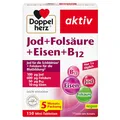 Produktbild: Doppelherz Jod + Folsäure + Eisen + B12 - Mit Folsäure als Beitrag für die normale Blutbildung – 150 vegane Mini-Tabletten