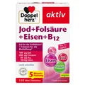 Produktbild: Jod + Folsäure + Eisen + B12  Mit Folsäure als Beitrag für die normale Blutbi...