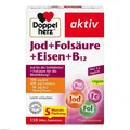 Produktbild: 2x DOPPELHERZ Jod+Folsäure+Eisen+B12 Tabletten 150 ST