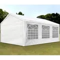 Produktbild: TOOLPORT Partyzelt Pavillon 4x6 m in weiß PE Plane 350 N Wasserdicht UV Schutz Festzelt Gartenzelt - Weiß