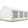 Produktbild: Toolport Partyzelt Pavillon 4x6 M In Weiß Pe Plane 350 N Wasserdicht Uv Schutz Festzelt Gartenzelt
