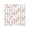 Produktbild: PartyDeco Strohhalm Papier Stripes 10Stk./195mm Rosegold