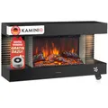 Produktbild: KAMINIO Elektrokamin Liz - Elektrischer Wandkamin mit Heizung, 3D-Flammeneffekt, LED-Ambientelicht, Fernbedienung (Schwarz)