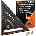 Produktbild: Zimmermannswinkel 5in1  Winkelmesser Anschlagwinkel  Aluminiumwinkel mit 180 ...