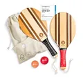 Produktbild: two46 Frescobol - Premium Beachball Set aus Holz | Handgefertigt & Langlebig | TESTSIEGER 2024 | inkl. Anfängerball & Tasche | Perfekte Geschenkidee | Der Trendsport aus Brasilien