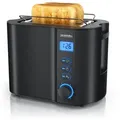 Produktbild: Arendo 2-Scheiben Toaster mit 6 Bräunungsstufen, LCD-Display mit Restzeitanzeige, 800 Watt, Auftaufunktion