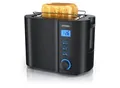 Produktbild: Arendo 2-Scheiben Toaster mit 6 Bräunungsstufen, LCD-Display mit Restzeitanzeige, 800 Watt, Auftaufunktion, Brötchenaufsatz, Schwarz