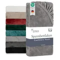 Produktbild: Blumtal Cashmere Touch Spannbettlaken 180x200 cm Plüsch - Oeko-TEX zert. Winterbettlaken weich aus Mikrofaser - Grau