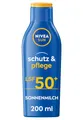 Produktbild: NIVEA SUN Schutz & Pflege Sonnenmilch LSF 50+ (200 ml), Sonnencreme für 48h Feuchtigkeit mit Vitamin E, sofortiger Sonnenschutz vor UVA-/UVB-Strahlen